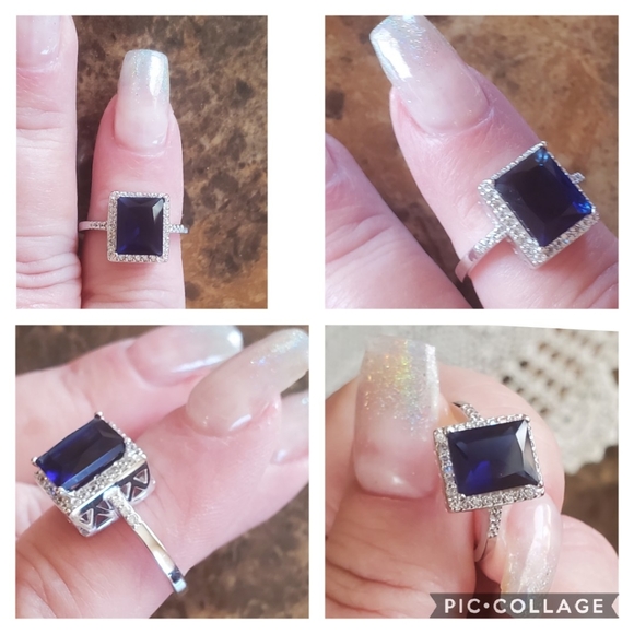 Genuine 5ct Blue Sapphire Ring Size 8 - Picture 4 of 8